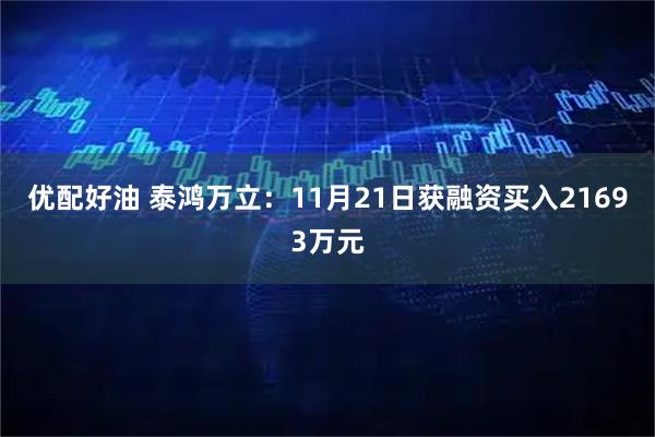 优配好油 泰鸿万立：11月21日获融资买入21693万元