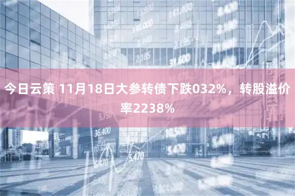 今日云策 11月18日大参转债下跌032%，转股溢价率2238%