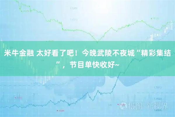 米牛金融 太好看了吧！今晚武陵不夜城“精彩集结”，节目单快收好~